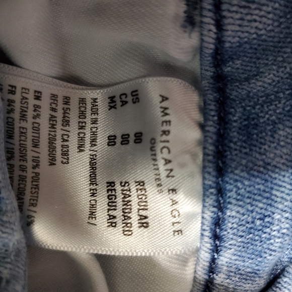 AEO American Eagle Outfitter Curvy Distressed Jeggings Light Wash Dream Jean - Picture 7 of 7
